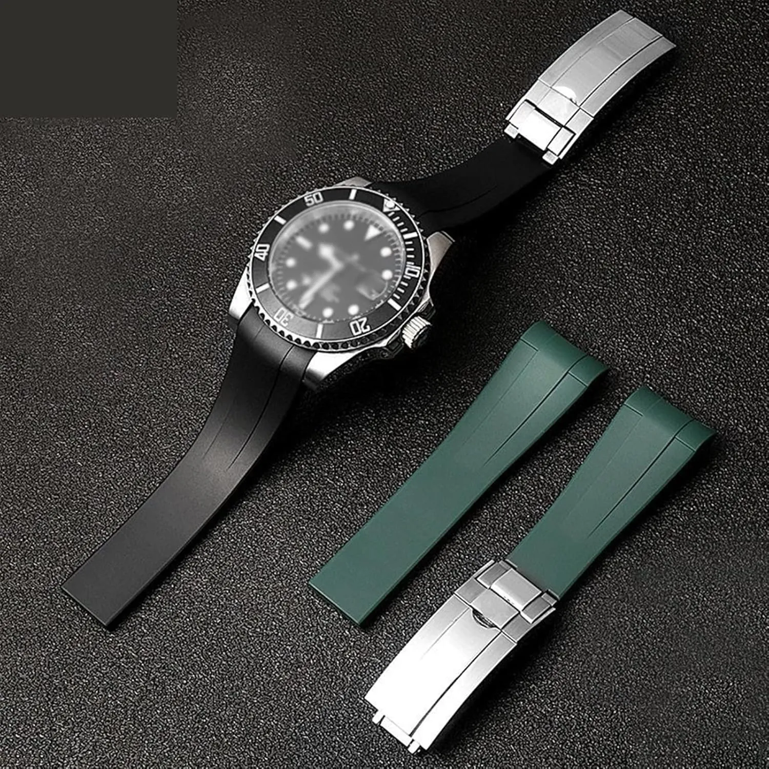 GMT Bracelet Watch Rubber Silicone Watchband 20mm 21mm for Rolex grain depth plankton sewage rectify figurative Submariner Daytona Deepsea Oysterflex Rolex-Strap Watches Band 