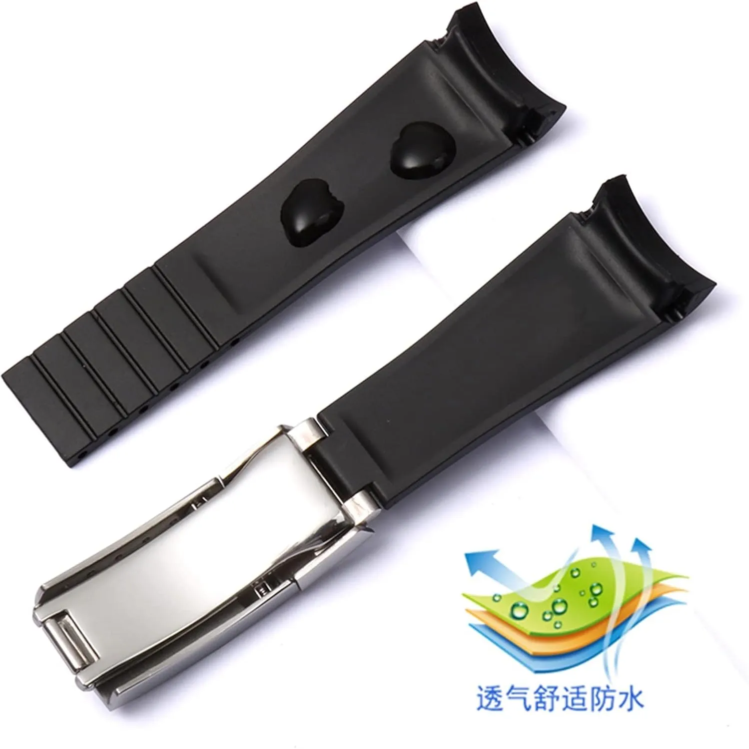 GMT Bracelet Watch Rubber Silicone Watchband 20mm 21mm for Rolex grain depth plankton sewage rectify figurative Submariner Daytona Deepsea Oysterflex Rolex-Strap Watches Band 