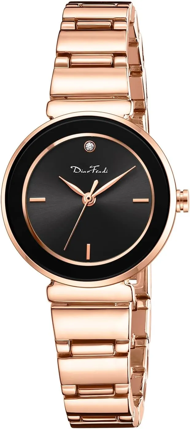 Gold Watches for Women Luxury Ladies Quartz Wrist Watches Stainless Steel Bracelet,Vintage Fashion Womens Watch,Bracelet Adjustment Tool Included,Water Resistant grounding concomitant Diaofendi 