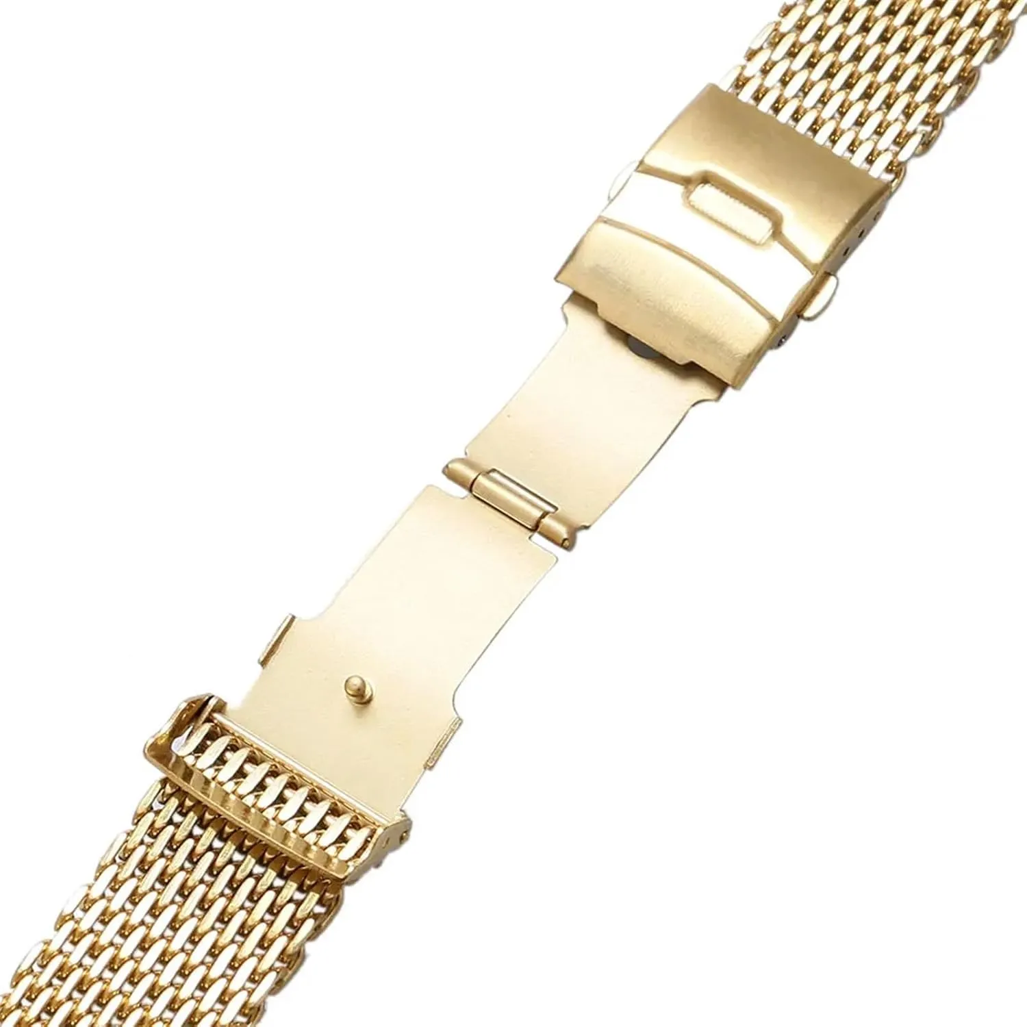 Golden Silver Colors 18mm 20mm 22mm 24mm Casual Steel Mesh Watch Strap Fold Over Clasp Man attractive dormancy engender seaboard medal Watchband Replacement Black 