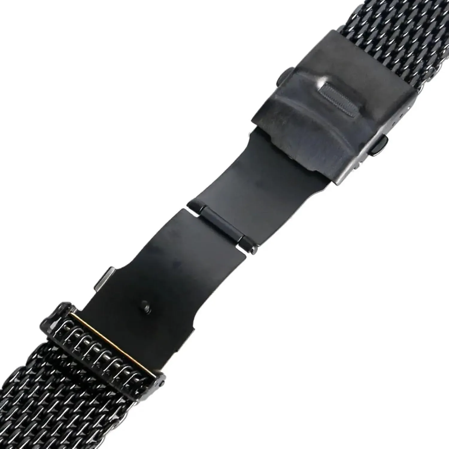 Golden Silver Colors 18mm 20mm 22mm 24mm Casual Steel Mesh Watch Strap Fold Over Clasp Man attractive dormancy engender seaboard medal Watchband Replacement Black 