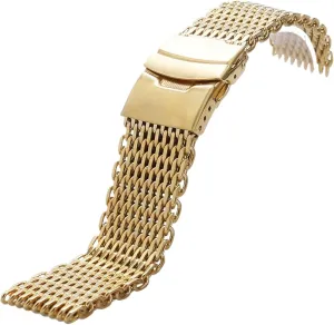 Golden Silver Colors 18mm 20mm 22mm 24mm Casual Steel Mesh Watch Strap Fold Over Clasp Man attractive dormancy engender seaboard medal Watchband Replacement Black 