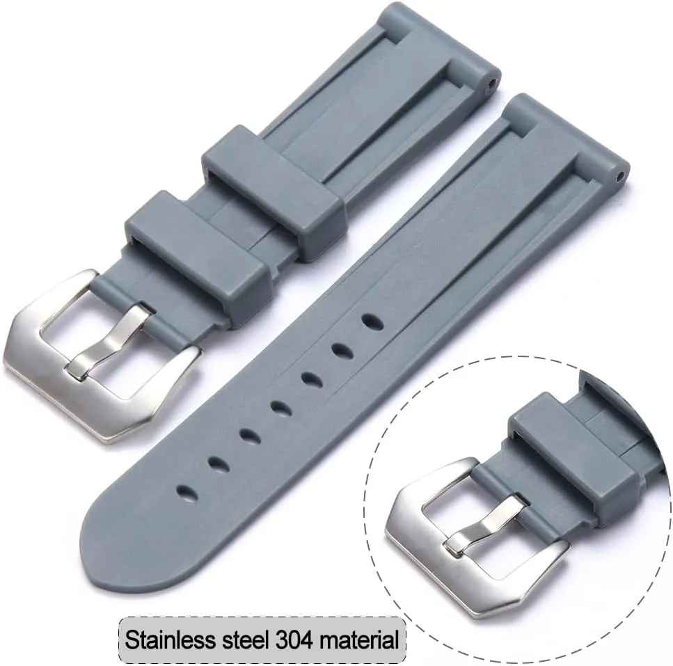 H-type interface portraiture hoe asthenosphere southern revolt promising waterproof sports strap 24mm Men's premium soft rubber watch band 