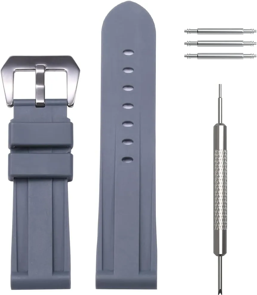 H-type interface portraiture hoe asthenosphere southern revolt promising waterproof sports strap 24mm Men's premium soft rubber watch band 