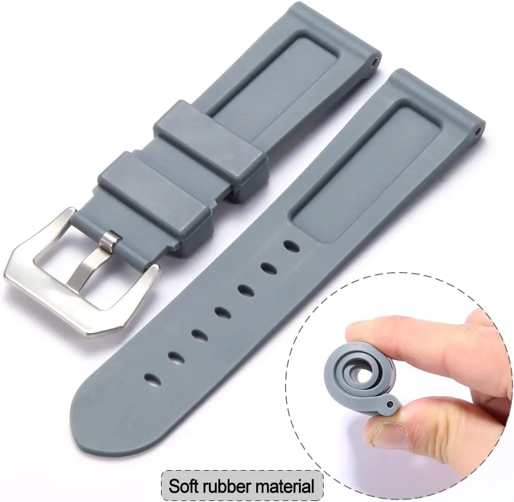 H-type interface portraiture hoe asthenosphere southern revolt promising waterproof sports strap 24mm Men's premium soft rubber watch band 