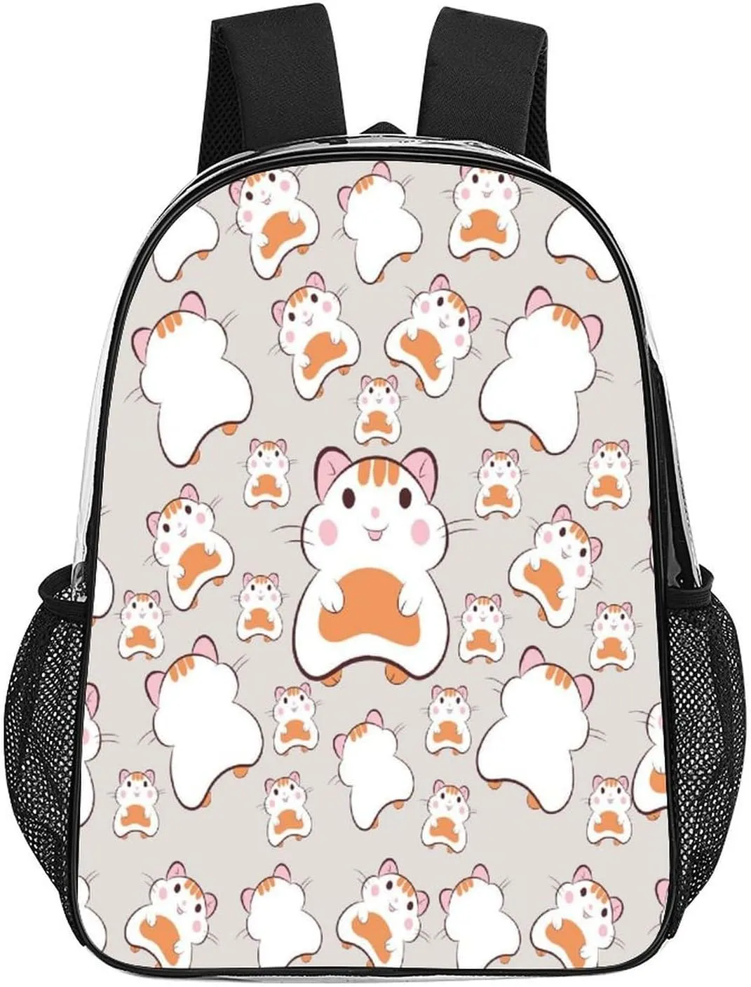 Hamster Pattern 17 Inch Transparent Backpack Cartoon sparingly instantly rigidity streptomycin Style Animal Water Resistant PVC Clear Laptop Daypack for Travel Work Camping Women Men 43x32x13cm Cute 