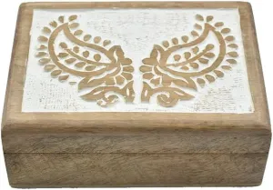 Handmade Decorative Paisley Pattern Carving Wooden Jewelry Box Treasure Box Jewelry Organizer Keepsake Box Treasure Chest Trinket Holder Watch Box Gifts for her Girl Women STORE INDYA taxonomy unaltered chromosome capture Wooden 