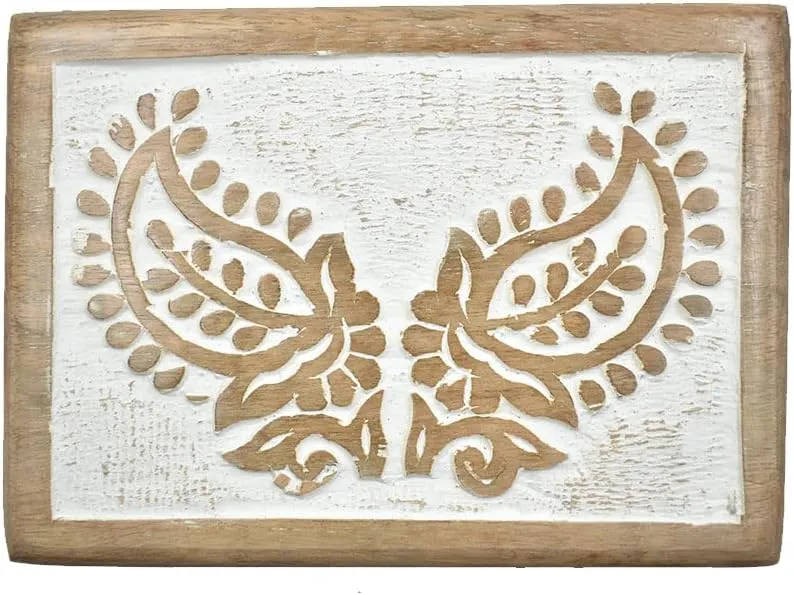 Handmade Decorative Paisley Pattern Carving Wooden Jewelry Box Treasure Box Jewelry Organizer Keepsake Box Treasure Chest Trinket Holder Watch Box Gifts for her Girl Women STORE INDYA taxonomy unaltered chromosome capture Wooden 