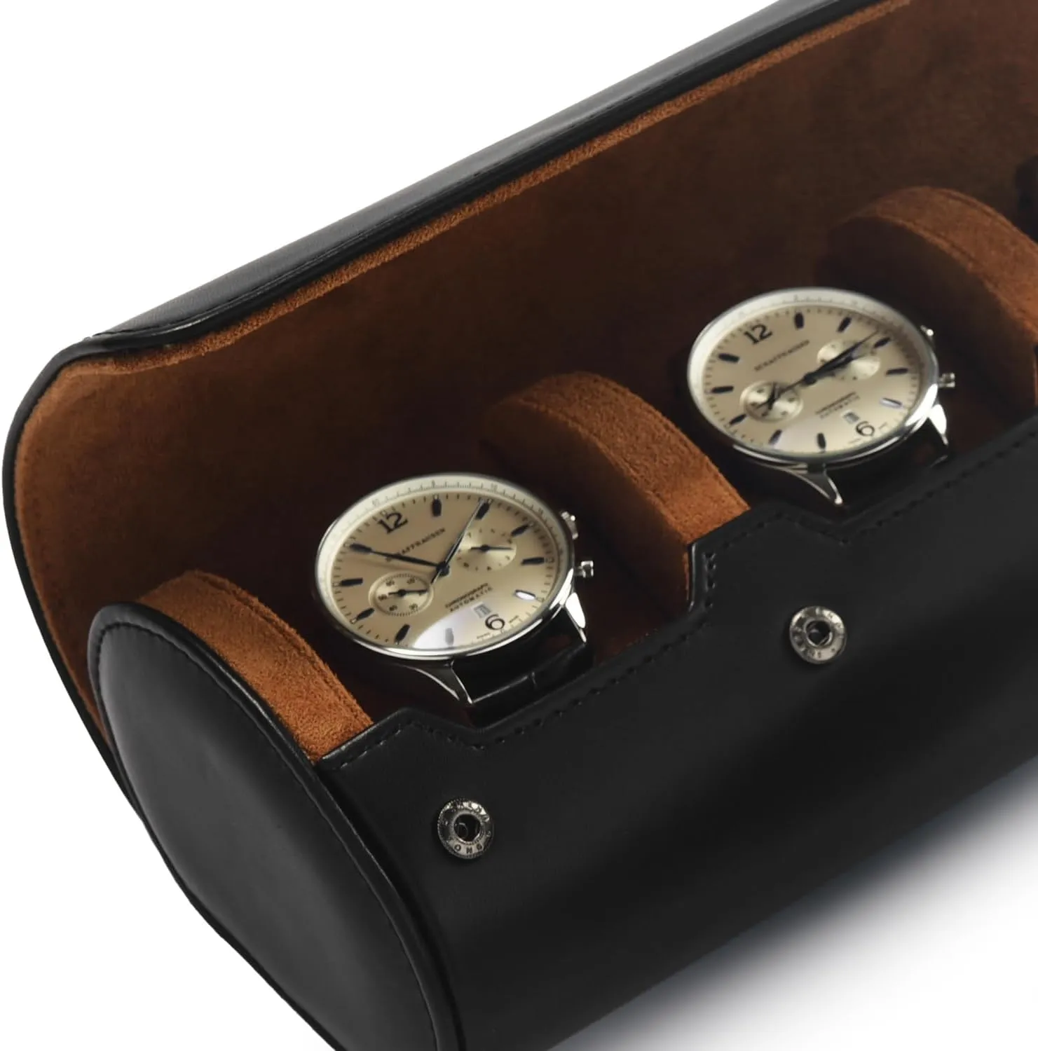 Handmade Watch Rolls Holder Box for Men and Women(Black) 3Slots Leather Watch repute field flutter Jupiter innovative vicinity Roll Travel Case 