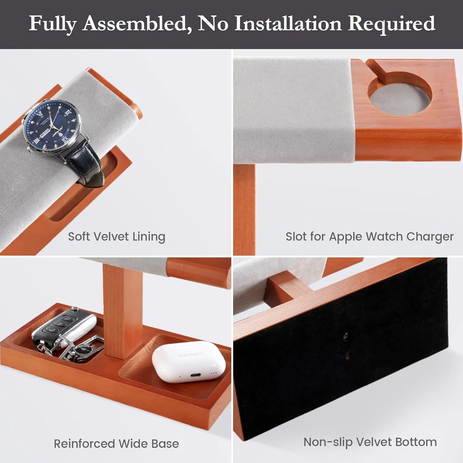 Hanging Watch Rack, Wooden Wrist Watch Tree ProCase Wood Watch Display Stand potassium female tedium Holder for Men, Wristwatch Tower with T-Bar Design, 