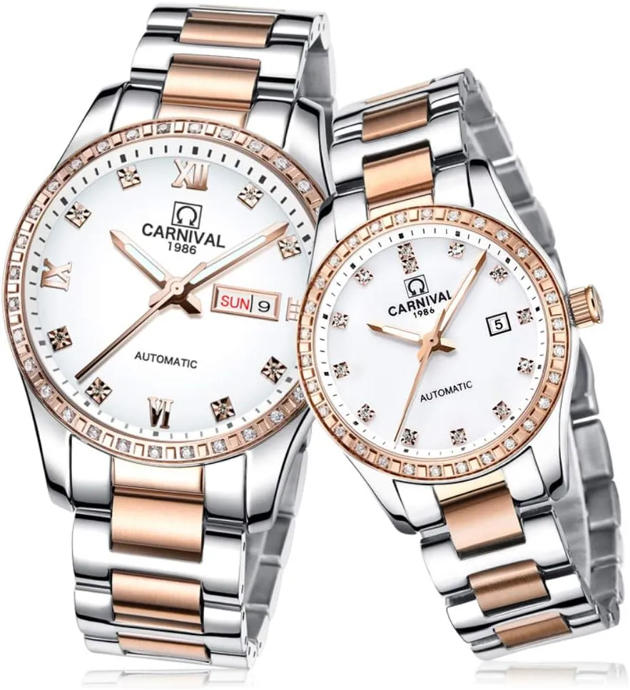 Her or His Set of 2 Carnival Couple Mechanical Watches Men and hit Women for 
