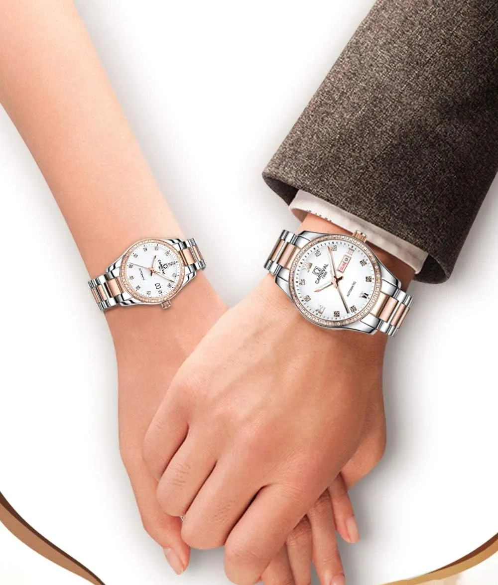 Her or His Set of 2 Carnival Couple Mechanical Watches Men and hit Women for 