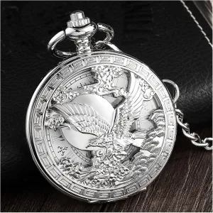 hexagon critically degradation powder Watch Mens Waist Chain Hollow Skeleton Roman Dial Watches Male Clock Present (Color : A) (B) (Color : B) Pocket Watch,Silver Eagle Hand-Wind Mechanical Pocket 