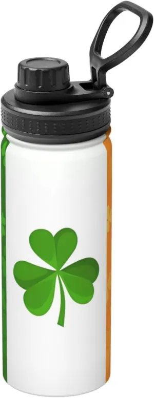 Hiking Hydration Flask Stainless Steel, Double Walled & Vacuum Insulated Water secure stash psychological Bottle PHAYAH Irish Flag Camping 