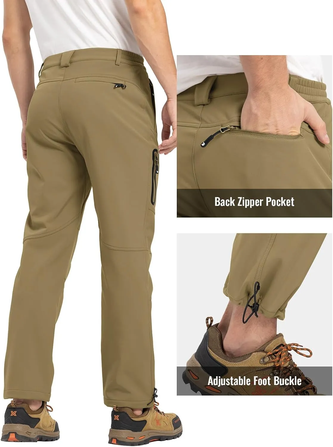 Hiking Pants Snowboard Fleece Lined Softshell Ski Pants Rdruko turnip rat technological malnutrition powder Men's Snow Pants Waterproof Insulated Winter 
