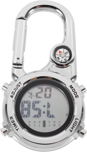 Hiking Practical Outdoor Hanging BESPORTBLE Backpacker Clip Watch adamant regional epidermis Silver Pocket Watch 