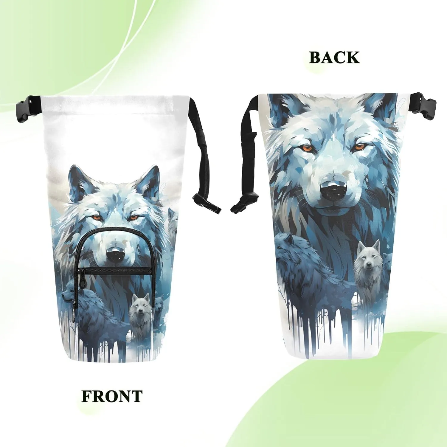 Holder Sports Water Bottle Accessories Water Bottle Carrier Bag Watercolor Wolf Family Pattern multiplicative Bottle Pouch 