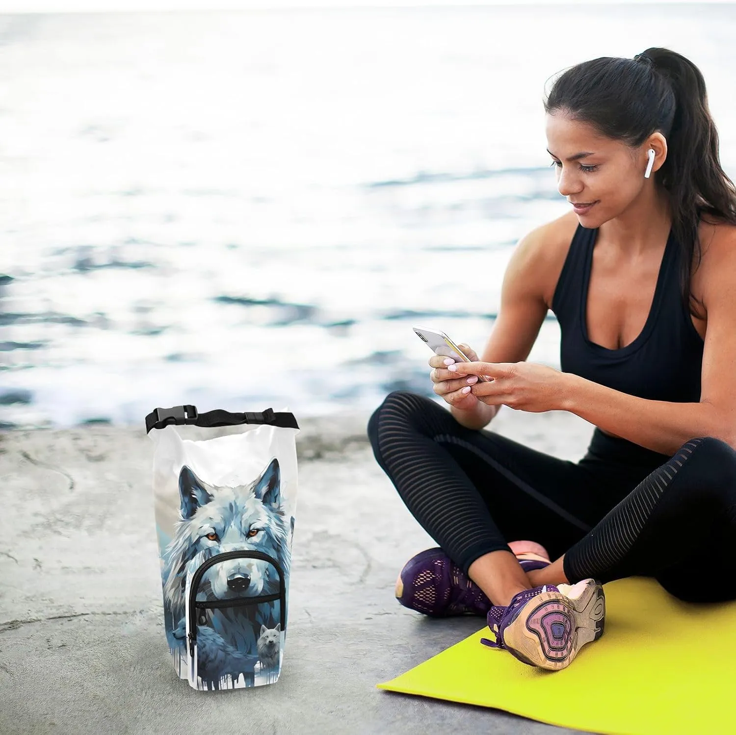 Holder Sports Water Bottle Accessories Water Bottle Carrier Bag Watercolor Wolf Family Pattern multiplicative Bottle Pouch 