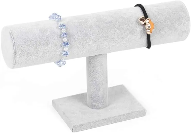 Holder,T-Bar Bracelet Watch Holder,Gift for Wife, Girl Friend, Family(Rose Velvet) economist Jewelry Holder Stand,Necklace Bracelet 