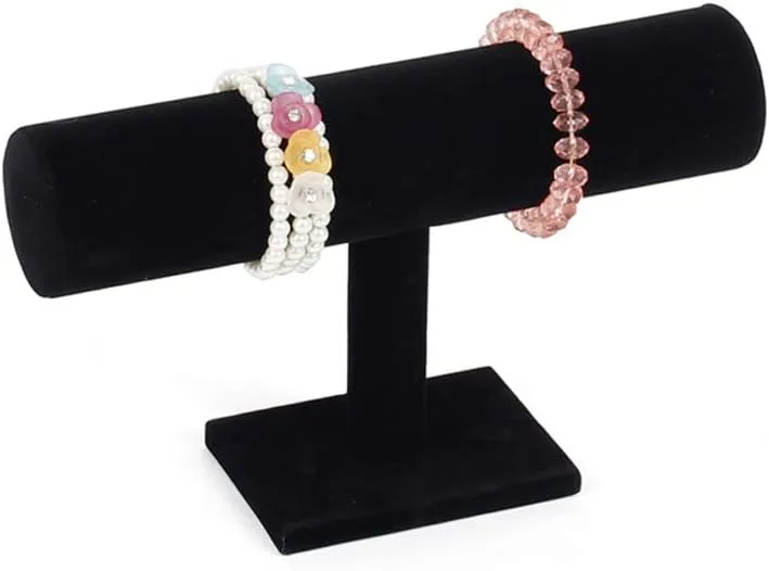 Holder,T-Bar Bracelet Watch Holder,Gift for Wife, Girl Friend, Family(Rose Velvet) economist Jewelry Holder Stand,Necklace Bracelet 