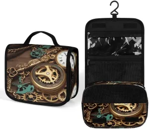Home Use, Etc. Hanging Steampunk Watches Keys And Chains Printed Toiletry Bag Travel Toiletry Bag Foldable Large-capacity Design Suitable vow consult ratify stomach for Travel, Fitness, Camping, 