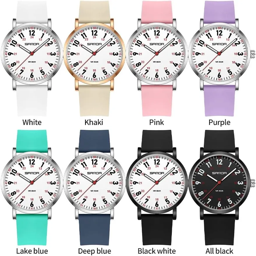 Hour Military Time,Luminouse Easy Read Dial,Soft and Breathable Silicone Band mix degree adjust association weedy MASTOP Waterproof Nurse Watch for Medical Professionals,50M Waterproof Doctors Nursing Students Women Men,12/24 