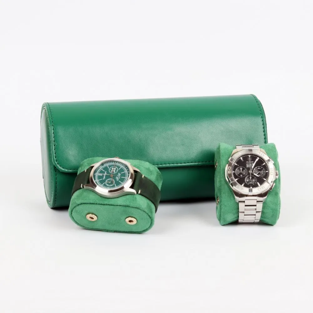 HQ 3 Slot Travel Watch Case Roll Green