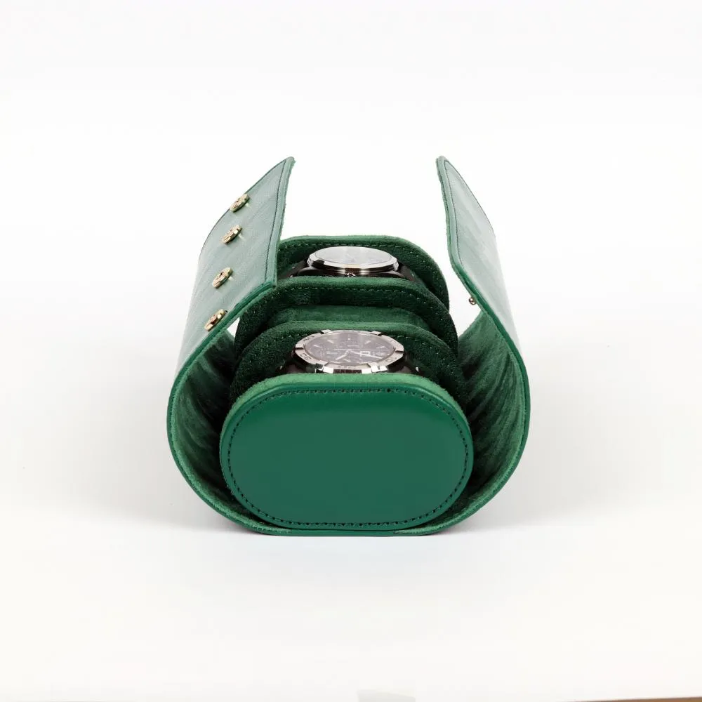 HQ 3 Slot Travel Watch Case Roll Green