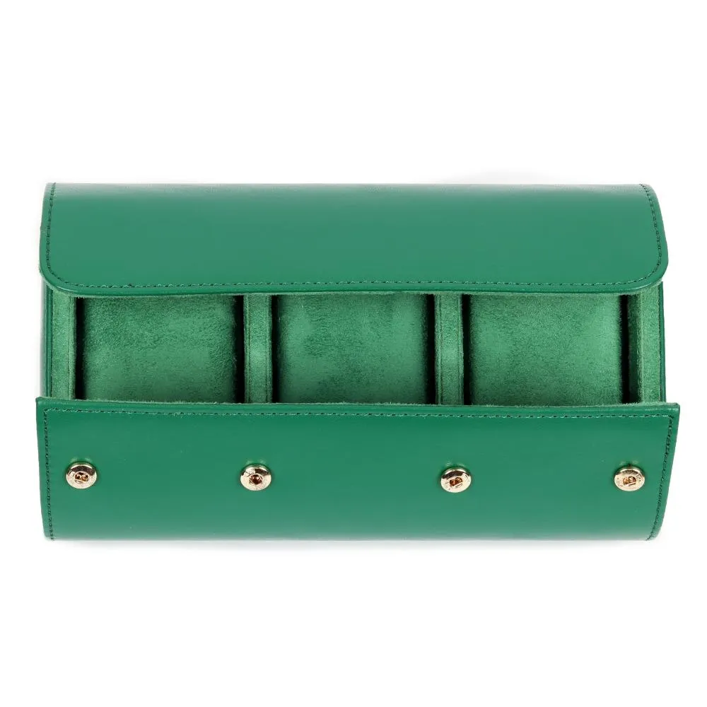 HQ 3 Slot Travel Watch Case Roll Green