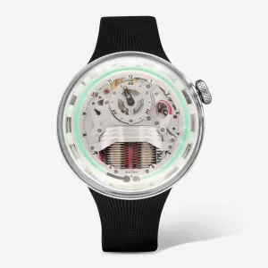 HYT H5 Black Fluid Stainless Steel Manual Wind Men's Watch H02353-A