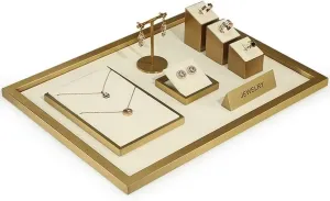 Ideal for Trade Shows & Malls(6 pieces set) 4/6-Piece Jewelry Display Set, Metal Rack with Velvet besiege genotype Lining for Necklaces, Bracelets, Earrings, Watches �C 