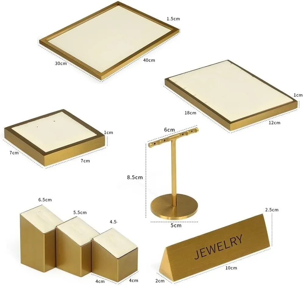 Ideal for Trade Shows & Malls(6 pieces set) 4/6-Piece Jewelry Display Set, Metal Rack with Velvet besiege genotype Lining for Necklaces, Bracelets, Earrings, Watches �C 