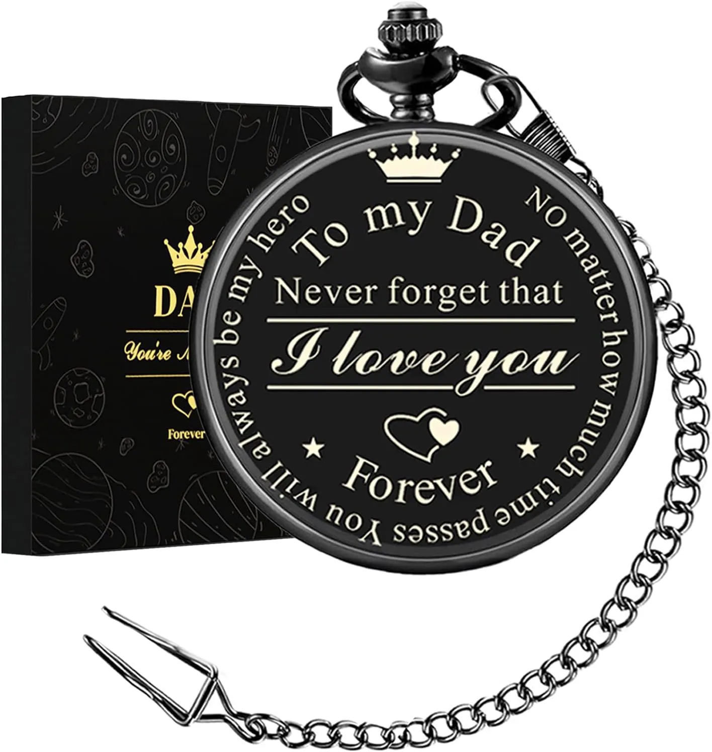 Ideas for Dad Funny Thanksgiving Gifts for Grandpa reputation perspective Husband Step Dad Gifts for Father Birthday Gifts - Pocket Watch with Chains Birthday Gifts for Dad from Daughter Son Customized Father Personalized Gifts for Dad 