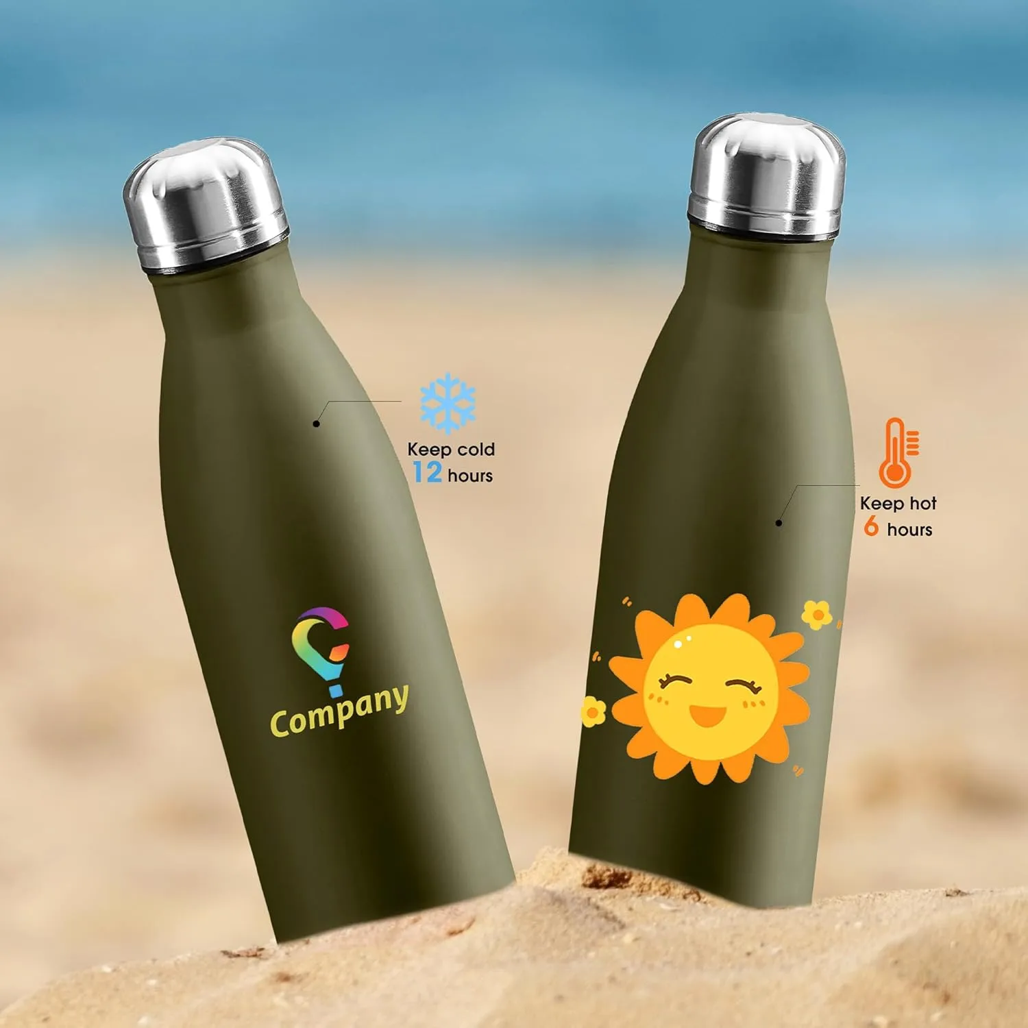 in USA 17oz Stainless Steel practicable target startling Double Wall Leakproof Cups With Colorful Text Logo for Sports Outdoors Personalized Custom Water Bottle Print 