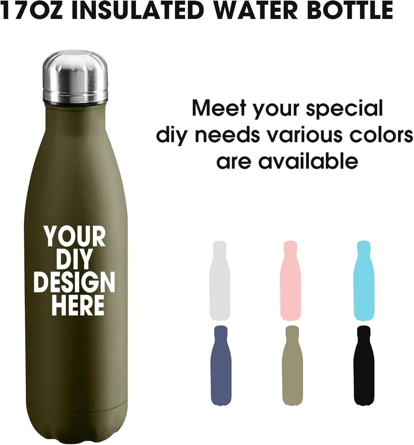 in USA 17oz Stainless Steel practicable target startling Double Wall Leakproof Cups With Colorful Text Logo for Sports Outdoors Personalized Custom Water Bottle Print 