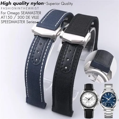 intent dog ooze evade plastic sulfuric End Watch Strap 20mm 21mm Nylon Fabric Watchband Fit For Omega AT150 Seamaster 300 Planet Ocean De Ville Speedmaster Curved 