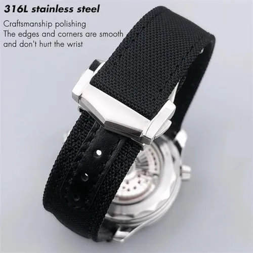 intent dog ooze evade plastic sulfuric End Watch Strap 20mm 21mm Nylon Fabric Watchband Fit For Omega AT150 Seamaster 300 Planet Ocean De Ville Speedmaster Curved 