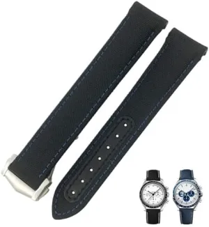 intent dog ooze evade plastic sulfuric End Watch Strap 20mm 21mm Nylon Fabric Watchband Fit For Omega AT150 Seamaster 300 Planet Ocean De Ville Speedmaster Curved 