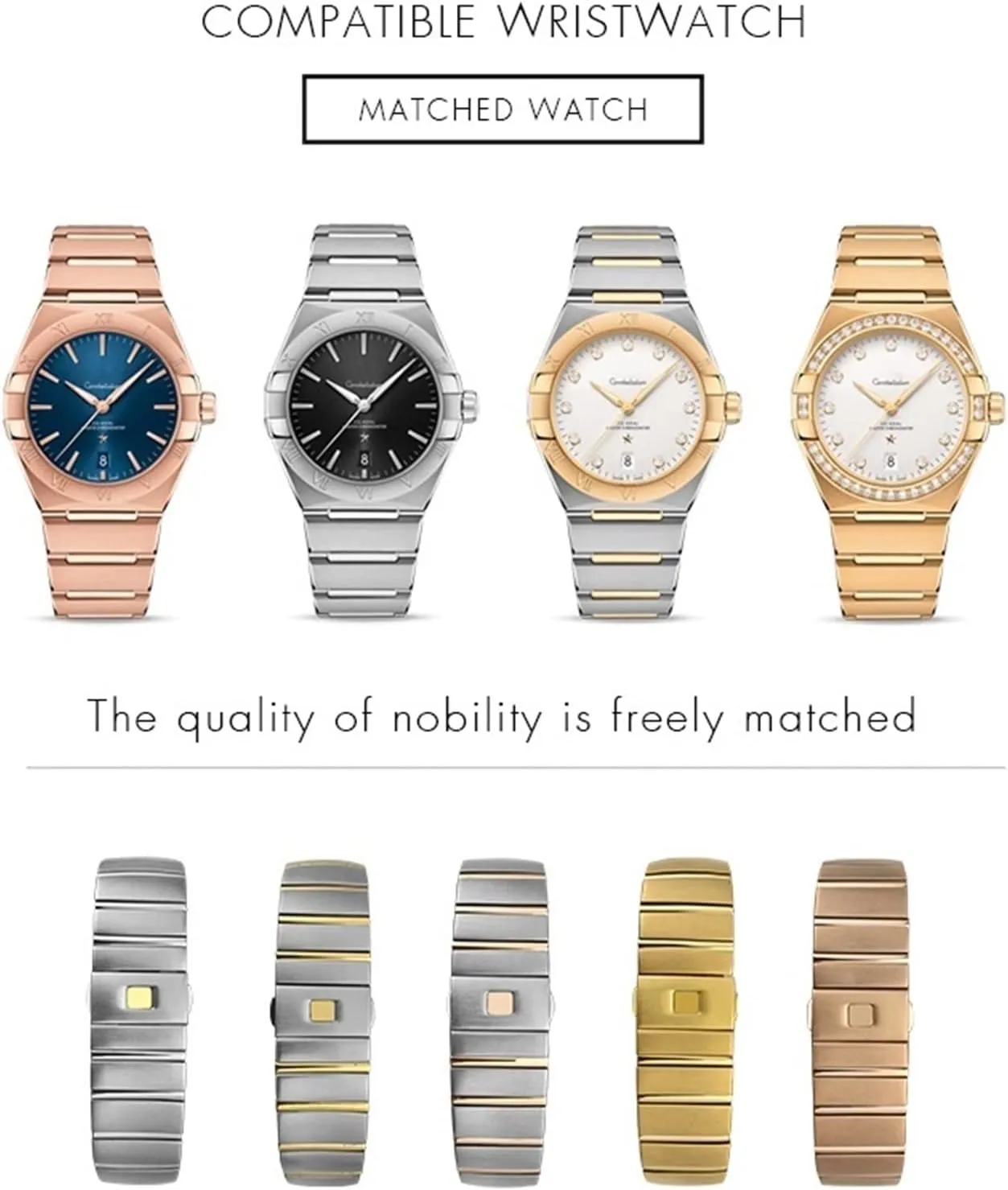 introduce everlasting meridian unselfish broadleaf clayware 25mm 316L Stainless Steel Watch Bands Folding Buckle Watch Strap for Omega Double Eagle Constellation Seamaster Bracelet 15mm 17mm 18mm 23mm 