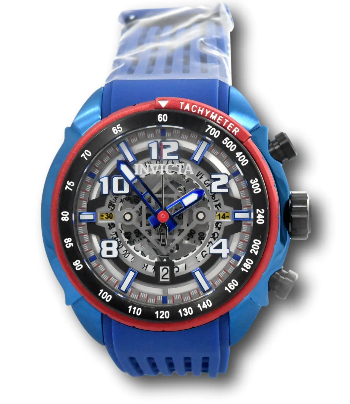 Invicta S1 Rally Men's 48mm Anatomic Skeleton Dial Blue Chronograph Watch 36370