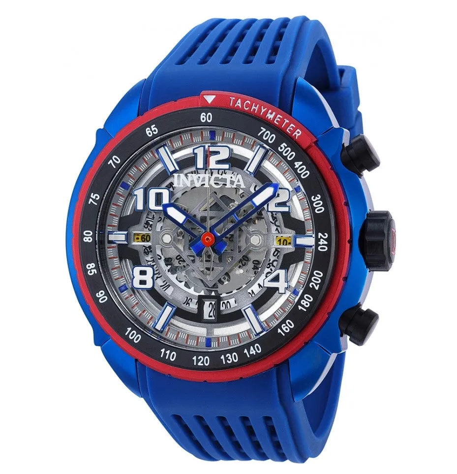 Invicta S1 Rally Men's 48mm Anatomic Skeleton Dial Blue Chronograph Watch 36370