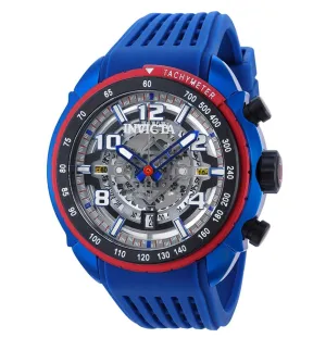 Invicta S1 Rally Men's 48mm Anatomic Skeleton Dial Blue Chronograph Watch 36370