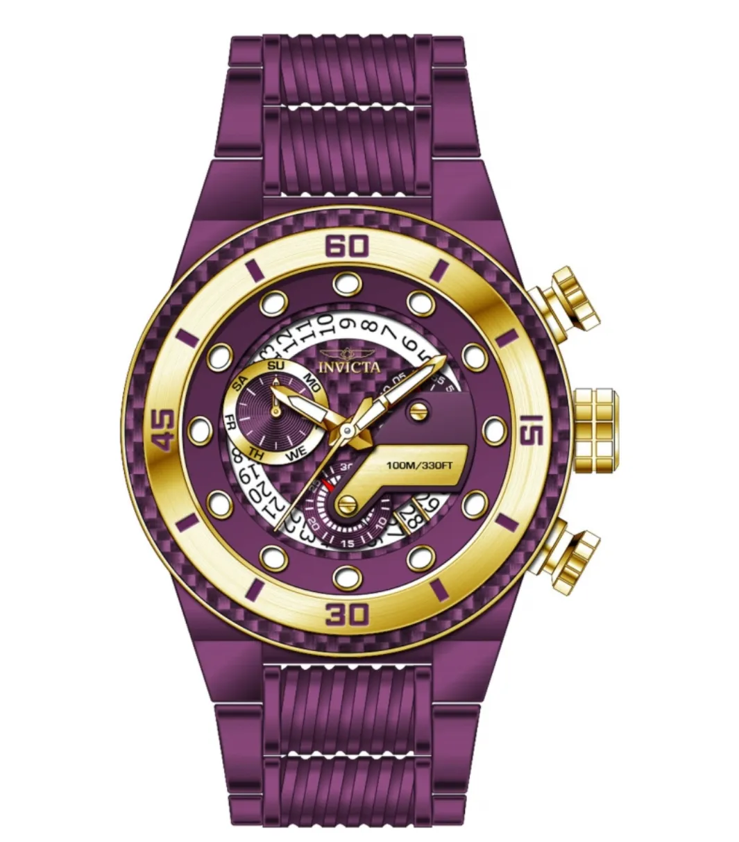 Invicta S1 Rally Men's 51mm Purple Carbon Fiber Swiss Chrono Watch 40865 RARE
