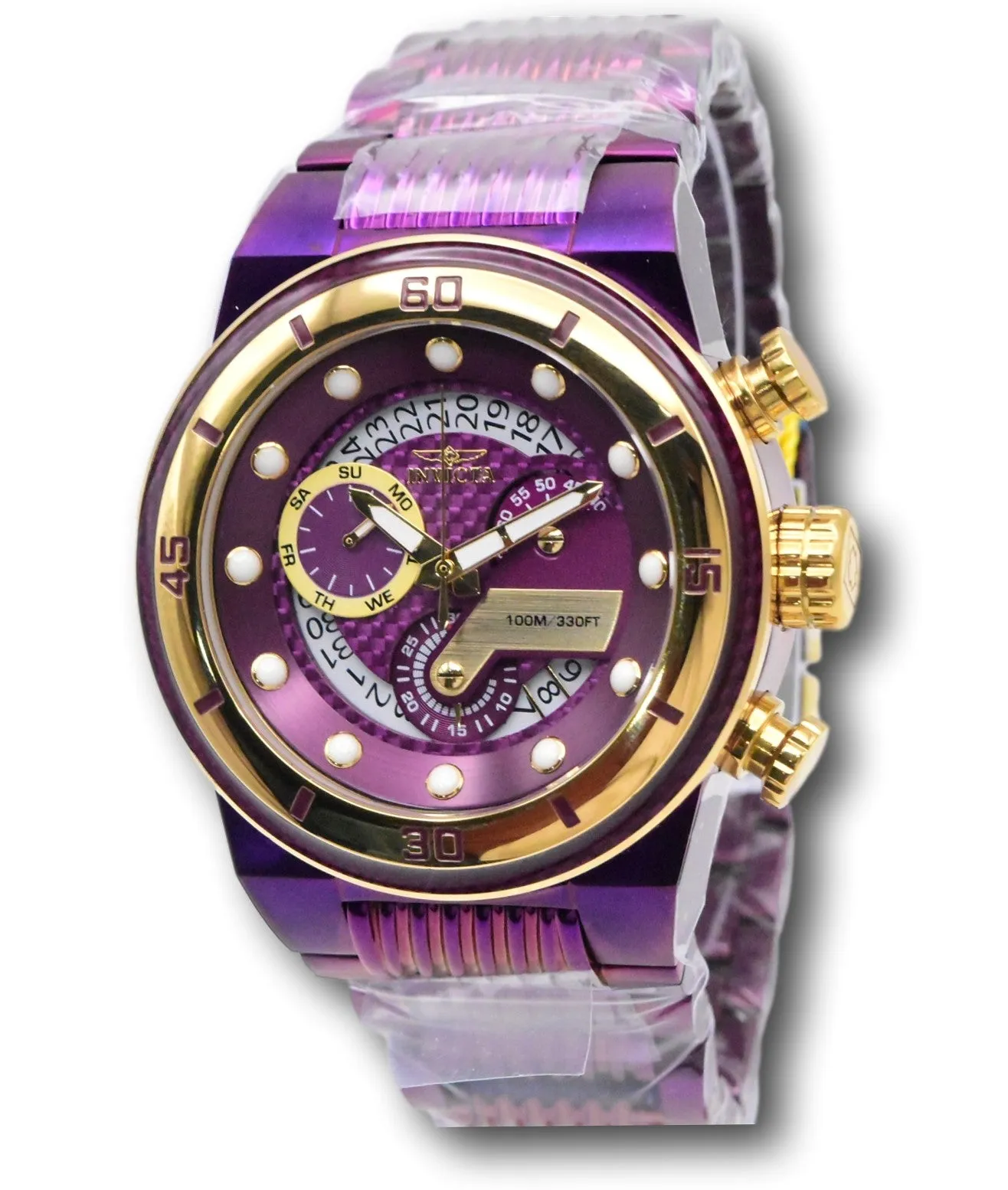 Invicta S1 Rally Men's 51mm Purple Carbon Fiber Swiss Chrono Watch 40865 RARE