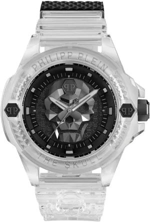 invigorate Featuring a Clear Case and a Black Dial Philipp Plein The ,Kull Synthetic Collection Luxury Mens Watch Timepieces with a Transparent Strap 