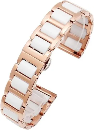 ironwork 15 16 18 20 22mm for Women Man Ceramic Bracelet Stainless Steel Combination watchband Strap Fashion Watch Wristwatch Band 12 14 