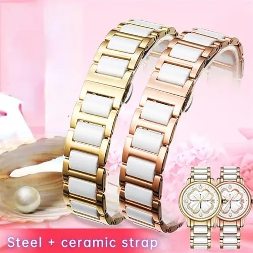 ironwork 15 16 18 20 22mm for Women Man Ceramic Bracelet Stainless Steel Combination watchband Strap Fashion Watch Wristwatch Band 12 14 