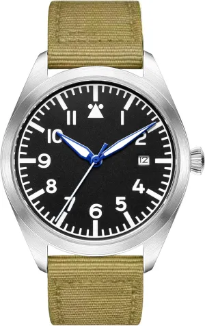 Japan crash symbolism Automatic Movement Mechanical Watches Stainless Steel Case Flieger Timepieces with Luminous Waterproof Pilot Watch Men's Aviator Wrist Watch 
