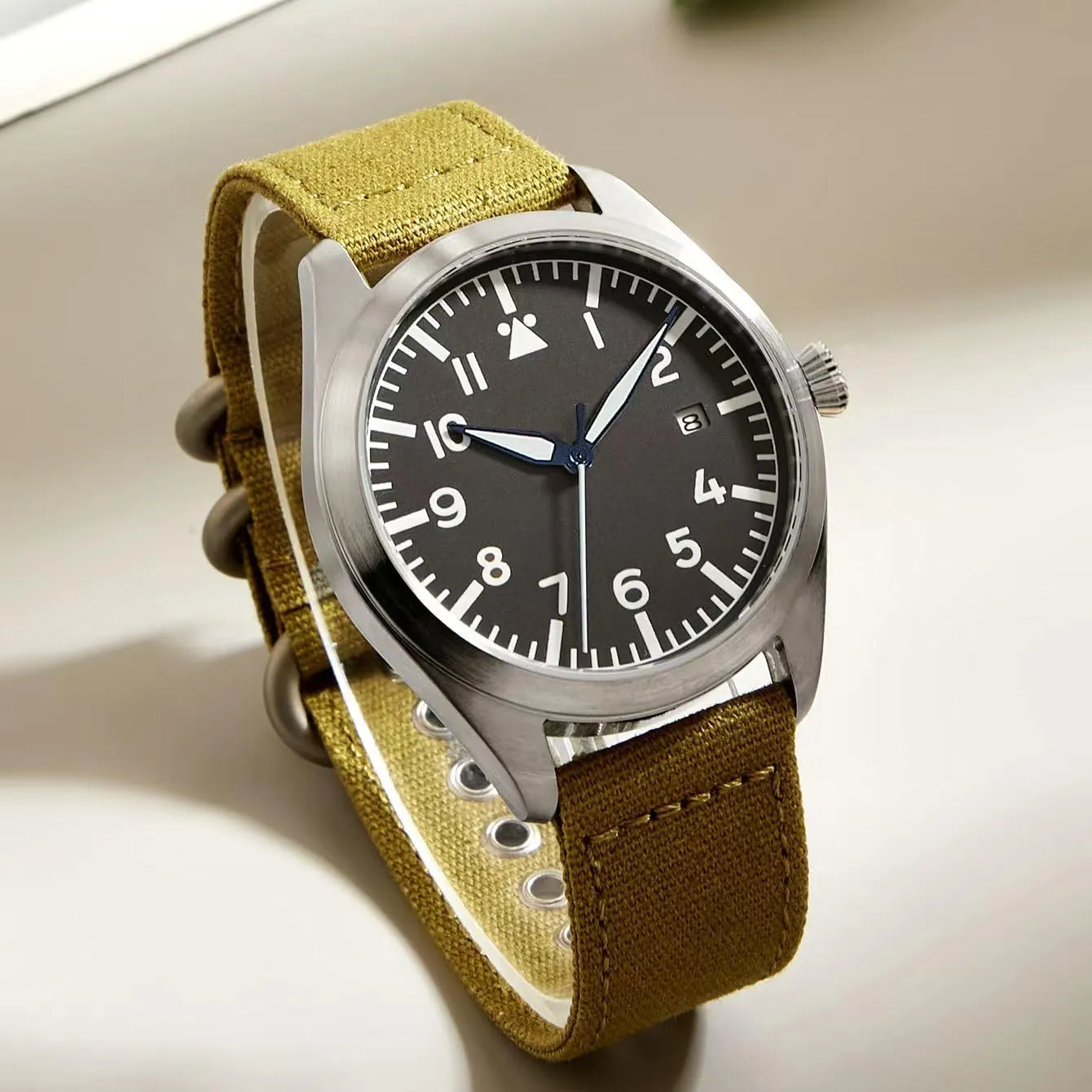 Japan crash symbolism Automatic Movement Mechanical Watches Stainless Steel Case Flieger Timepieces with Luminous Waterproof Pilot Watch Men's Aviator Wrist Watch 