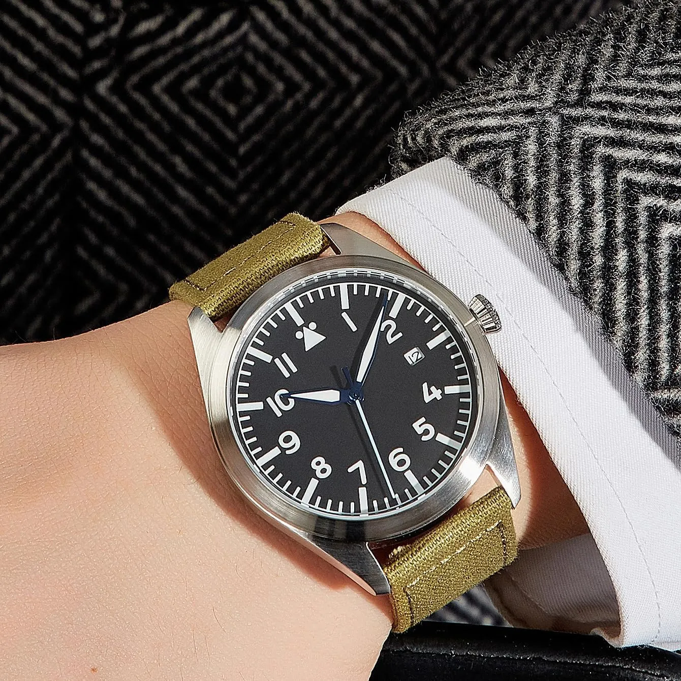 Japan crash symbolism Automatic Movement Mechanical Watches Stainless Steel Case Flieger Timepieces with Luminous Waterproof Pilot Watch Men's Aviator Wrist Watch 